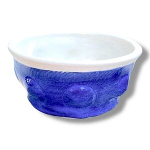 Cobalt Blue & White Pottery Bowl from my Clay Studio/Decor, Snack, Ice Cream